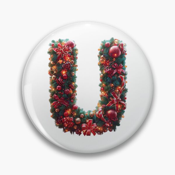 Item preview, Christmas Letter U Monogram – Holiday Typography Art designed and sold by Cultradesign.