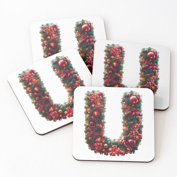 Item preview, Christmas Letter U Monogram – Holiday Typography Art designed and sold by Cultradesign.