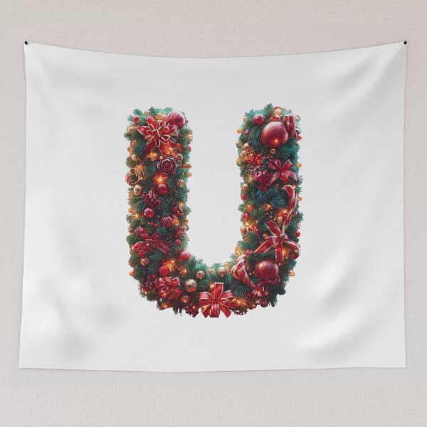 Item preview, Christmas Letter U Monogram – Holiday Typography Art designed and sold by Cultradesign.