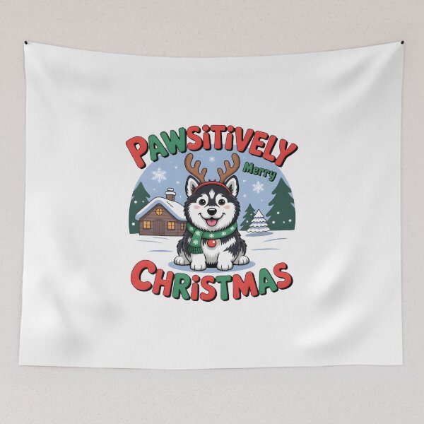 Item preview, Festive Puppy Christmas Design – Cute Dog Cartoon Art | Pawsitively Merry Christmas designed and sold by Style-Sense.