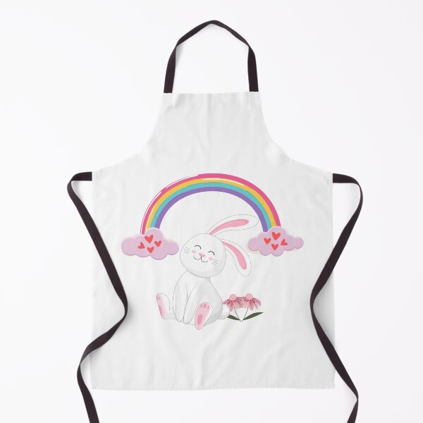Item preview, Cute Cartoon Bunny with Rainbow and Flowers – Whimsical Kids Illustration designed and sold by Love3Happy.