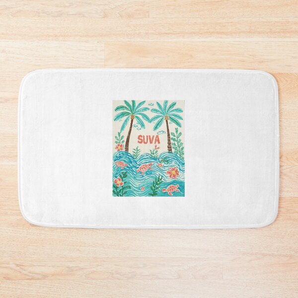 Item preview, Tropical illustration featuring palm trees, sea turtles, and island flowers designed and sold by StormArte.
