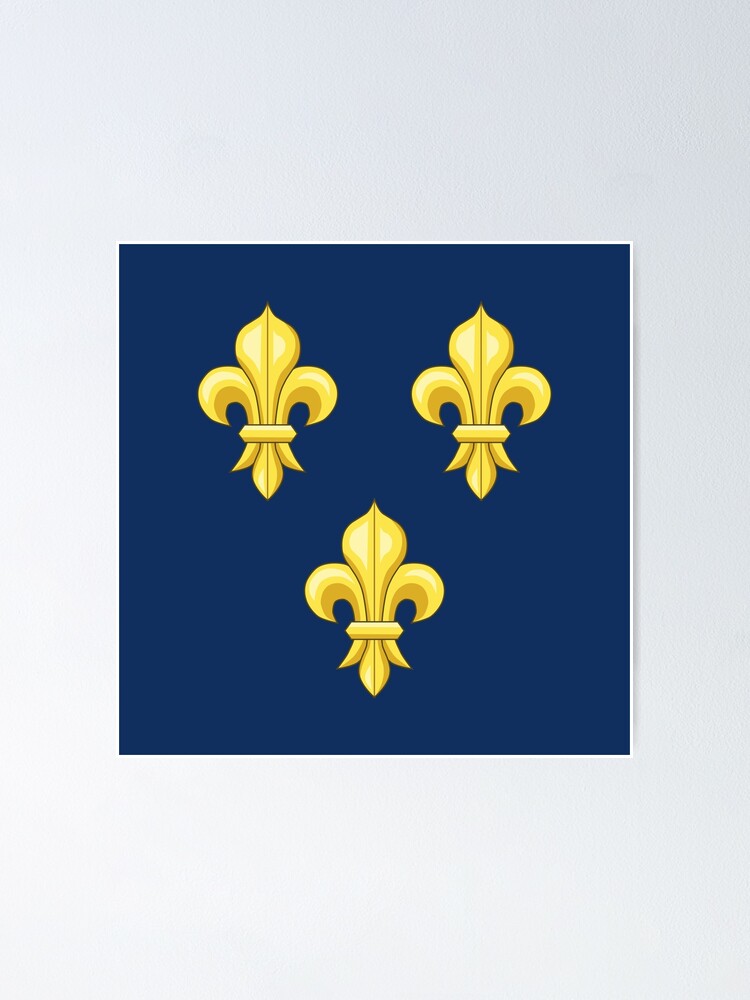 Blason France moderne French royal golden yellow fleur de lys lis blue King  of France coat of arms vintage dark navy background HD HIGH QUALITY