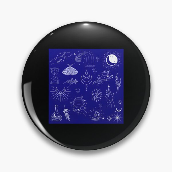 Item preview, Witchy Celestial Pattern Moon Stars Magic On Blue designed and sold by WheatDraft.