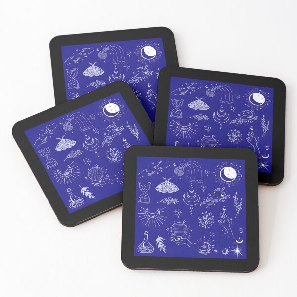 Item preview, Witchy Celestial Pattern Moon Stars Magic On Blue designed and sold by WheatDraft.