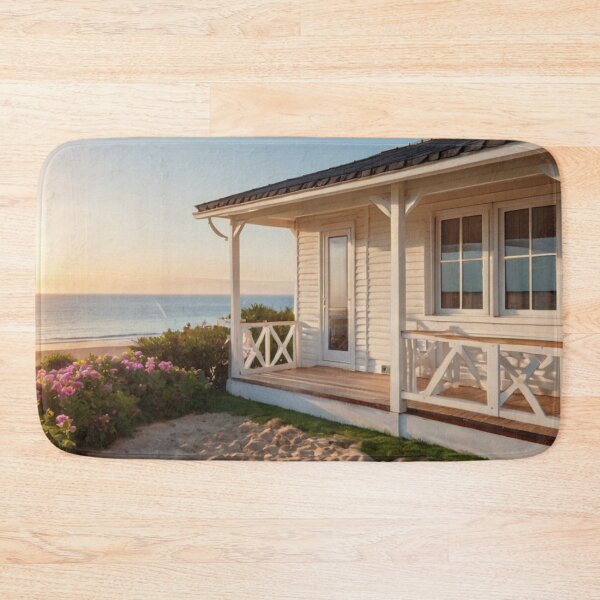 Item preview, White Coastal Cottage with Ocean Breeze Flowers designed and sold by BlareBlare.