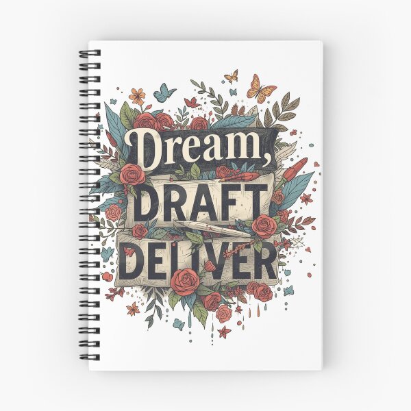 Item preview, Dream, Draft, Deliver Motivational Creative Process Typography Design designed and sold by AlienTechs.