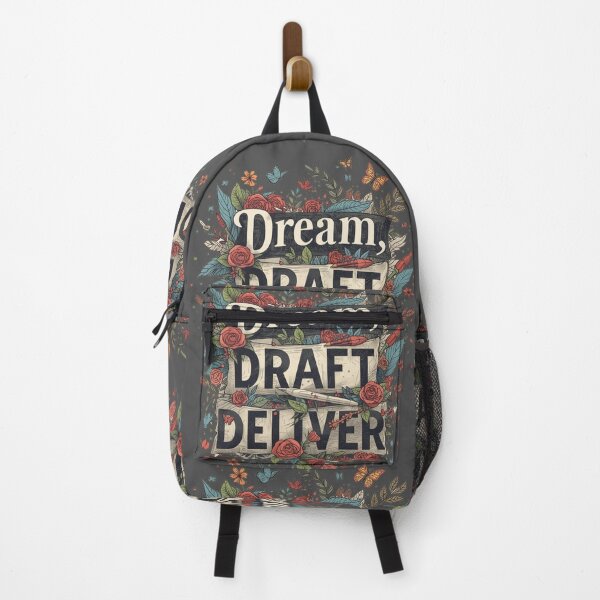 Item preview, Dream, Draft, Deliver Motivational Creative Process Typography Design designed and sold by AlienTechs.
