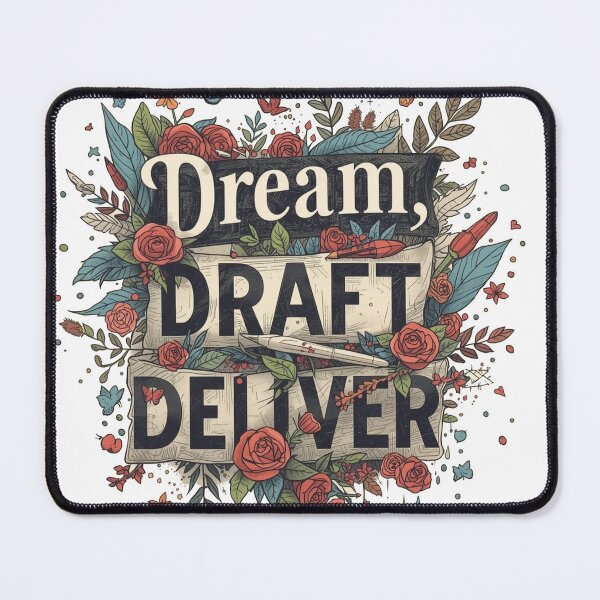 Item preview, Dream, Draft, Deliver Motivational Creative Process Typography Design designed and sold by AlienTechs.