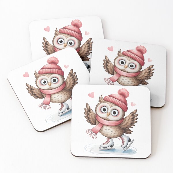Item preview, Cute Ice Skating Owl Winter designed and sold by naragon4289.