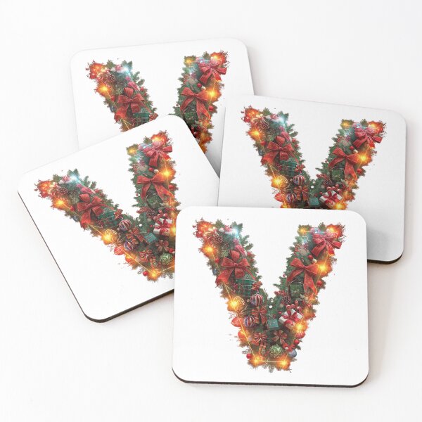 Item preview, Christmas Letter V Monogram – Festive Seasonal Lettering designed and sold by Cultradesign.