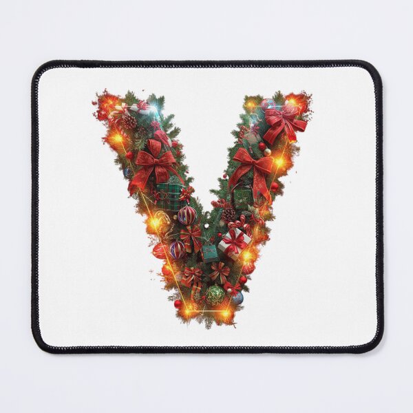 Item preview, Christmas Letter V Monogram – Festive Seasonal Lettering designed and sold by Cultradesign.