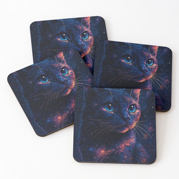 Item preview, Cosmic Galaxy Cat Neon Illustration designed and sold by GreenLobster33.