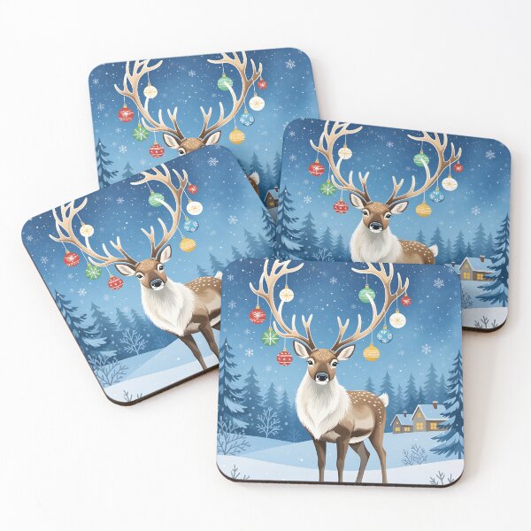 Item preview, Christmas magestic reindeer with baubles hanging from his antlers designed and sold by Ponted.