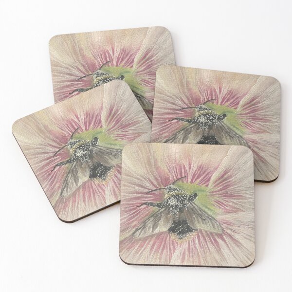 Item preview, bumble bee on flower gouache painting  designed and sold by June Clancy.