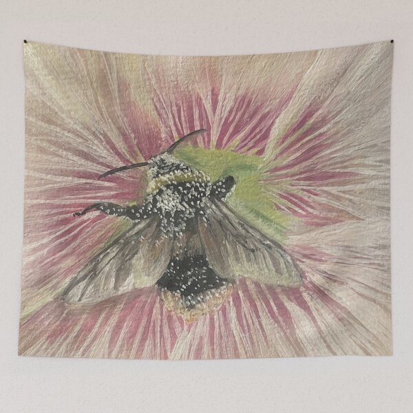 Item preview, bumble bee on flower gouache painting  designed and sold by June Clancy.