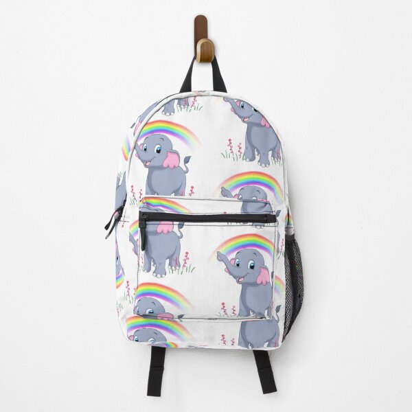 Item preview, Friendly Cartoon Elephant with Rainbow – Whimsical Kids Illustration designed and sold by Love3Happy.