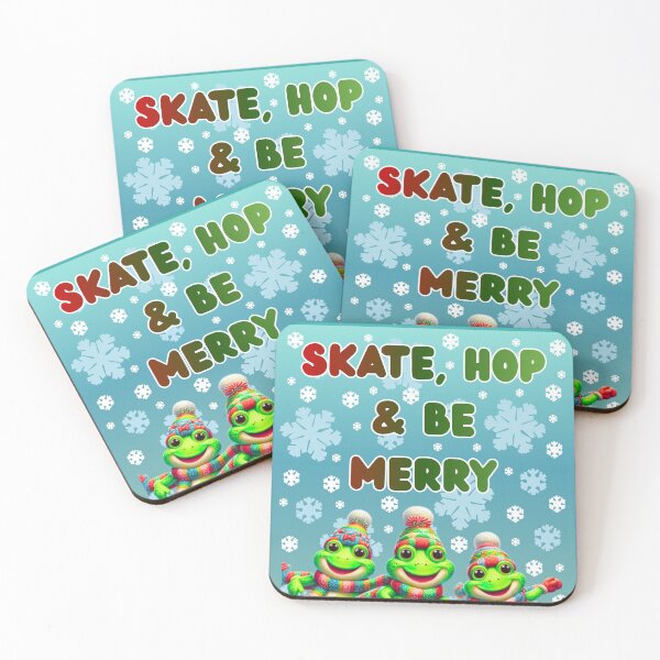 Item preview, Cute Christmas Frogs Skating – Skate Hop & Be Merry Winter Holiday Design designed and sold by HopeAndHustle.