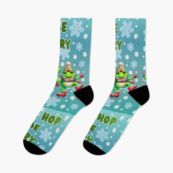 Item preview, Cute Christmas Frogs Skating – Skate Hop & Be Merry Winter Holiday Design designed and sold by HopeAndHustle.