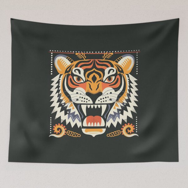 Item preview, Angry tiger head tattoo designed and sold by xiao xuans.