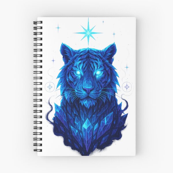 Item preview, Crystal Neon Tiger – Cosmic Blue Spirit Animal Glow Design (Transparent) designed and sold by GoldenDreamGallery.