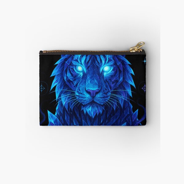 Item preview, Crystal Neon Tiger – Cosmic Blue Spirit Animal Glow Design (Transparent) designed and sold by GoldenDreamGallery.