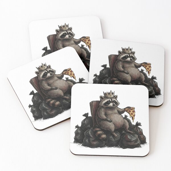 Item preview, Trash King Raccoon Eating Pizza – Funny Garbage Raccoon Art designed and sold by Imaginationbeyond.