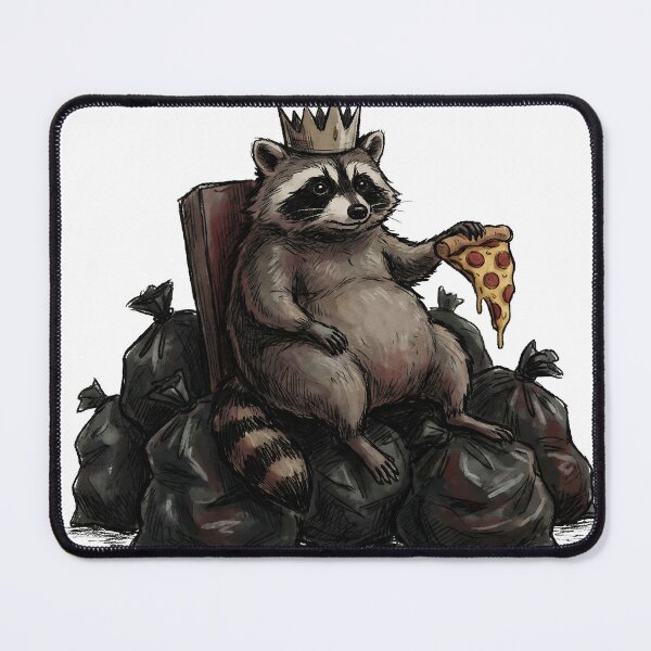 Item preview, Trash King Raccoon Eating Pizza – Funny Garbage Raccoon Art designed and sold by Imaginationbeyond.