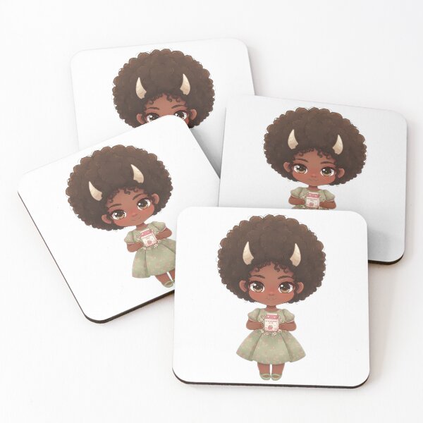 Item preview, Chibi Afro Girl Taurus – Cute Kawaii Bull Sign Art designed and sold by Luna Studios.