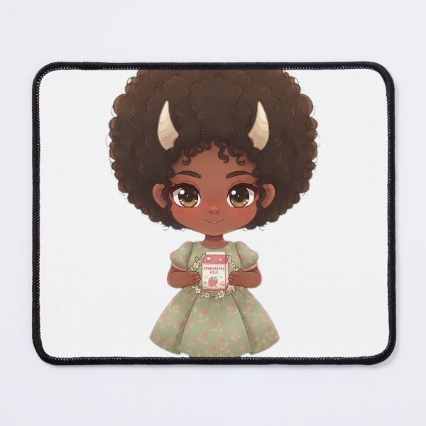 Item preview, Chibi Afro Girl Taurus – Cute Kawaii Bull Sign Art designed and sold by Luna Studios.