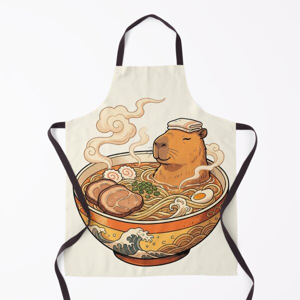 Item preview, Capybara Ramen Bath – Cute Relaxing Capybara Noodle Bowl Art designed and sold by Imaginationbeyond.