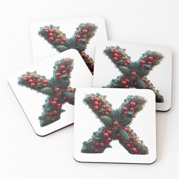 Item preview, Christmas Letter X Monogram – Festive Holiday Alphabet designed and sold by Cultradesign.