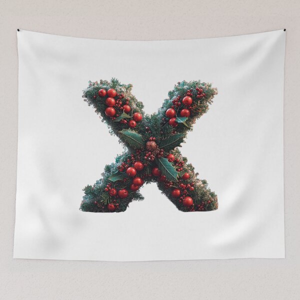 Item preview, Christmas Letter X Monogram – Festive Holiday Alphabet designed and sold by Cultradesign.
