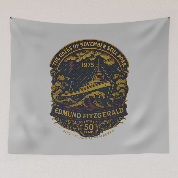 Item preview, Edmund Fitzgerald Ship 1975 Anniversary Great Lakes Tribute designed and sold by mjohnson9.
