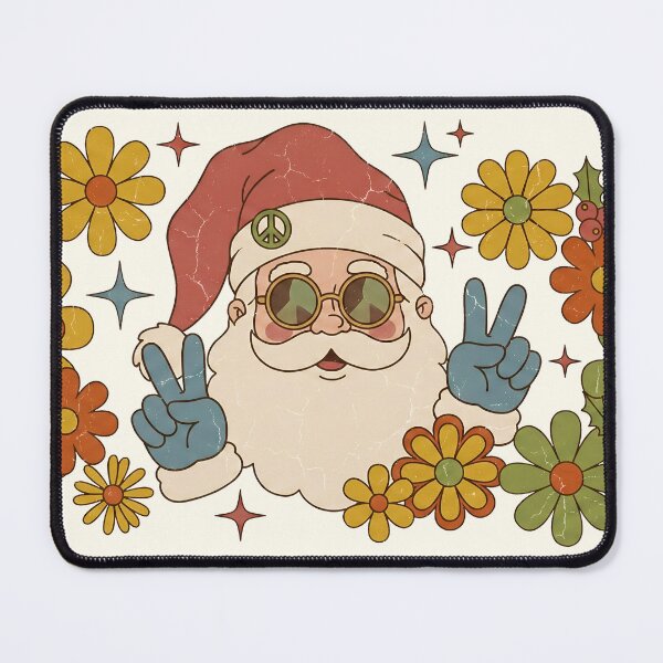 Item preview, Groovy Hippie Santa – Retro Christmas Peace & Love Design designed and sold by Imaginationbeyond.