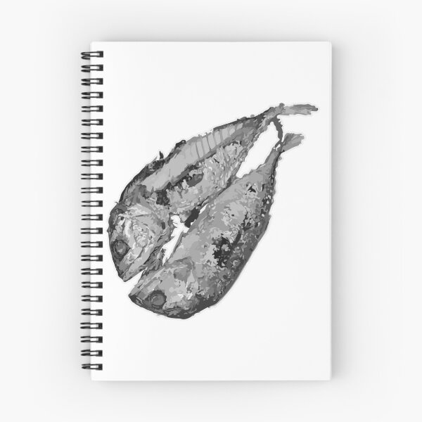 Item preview, Duo of Fried Mackerel (Monochrome Illustration) designed and sold by zanaxxer.