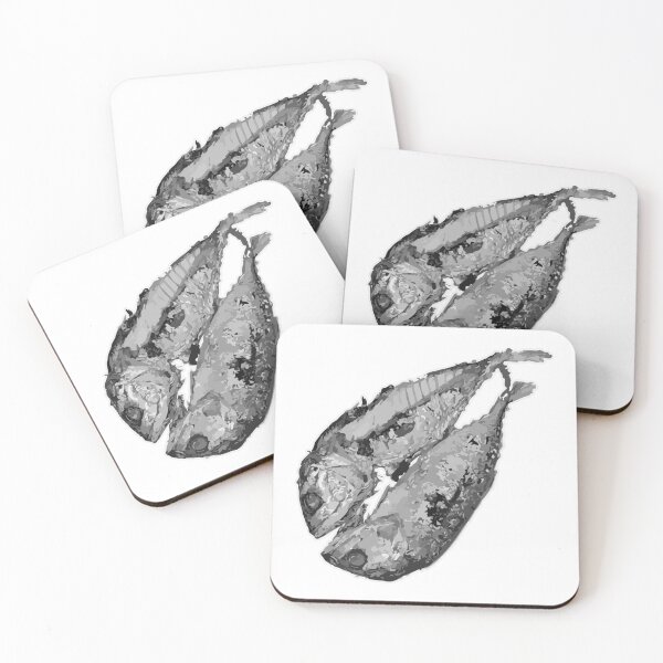 Item preview, Duo of Fried Mackerel (Monochrome Illustration) designed and sold by zanaxxer.