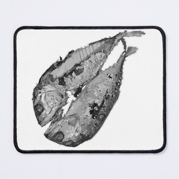 Item preview, Duo of Fried Mackerel (Monochrome Illustration) designed and sold by zanaxxer.