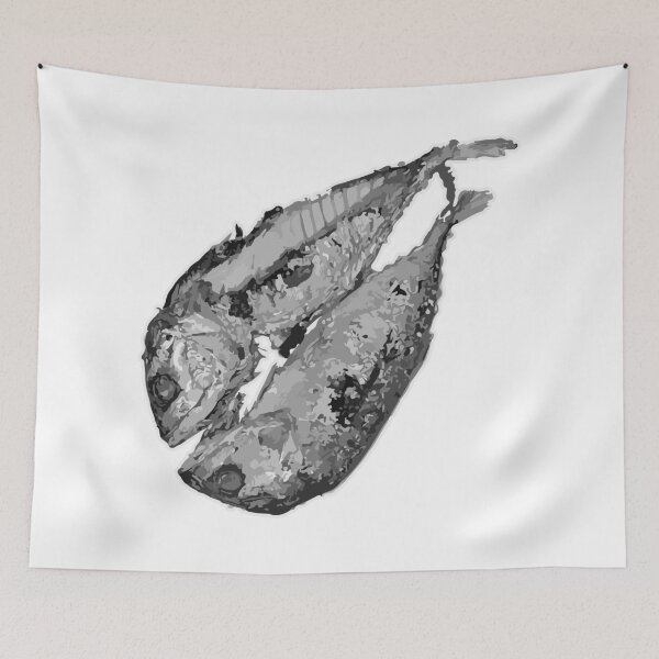 Item preview, Duo of Fried Mackerel (Monochrome Illustration) designed and sold by zanaxxer.