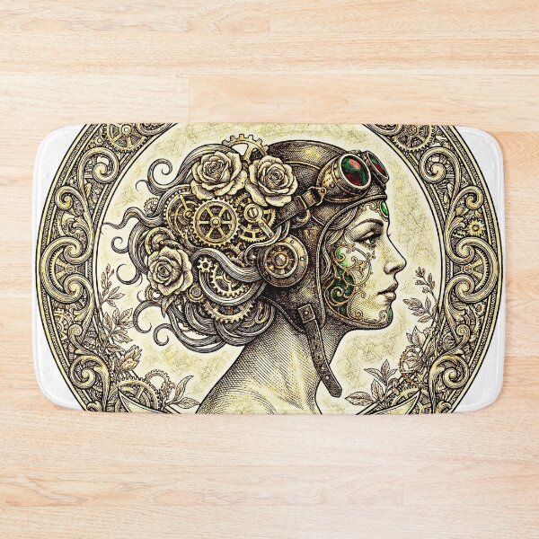 Item preview, Kaleidoscope Soul - Vintage Steampunk Aviator with Floral Gears designed and sold by Hen-C-Art.