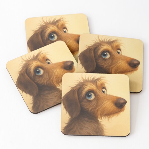 Item preview, Cute Wirehaired Dachshund Portrait – Adorable Sausage Dog Illustration designed and sold by Darlin8888.