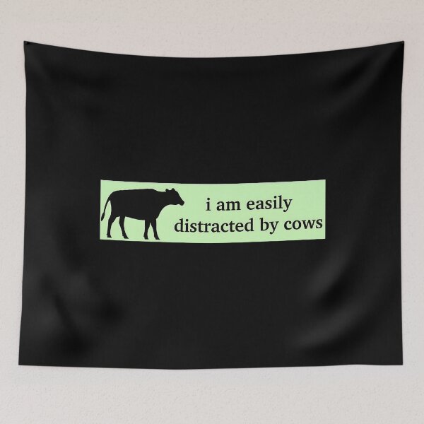 Item preview, I Am Easily Distracted By Cows – Bumper designed and sold by RoughSwallow.