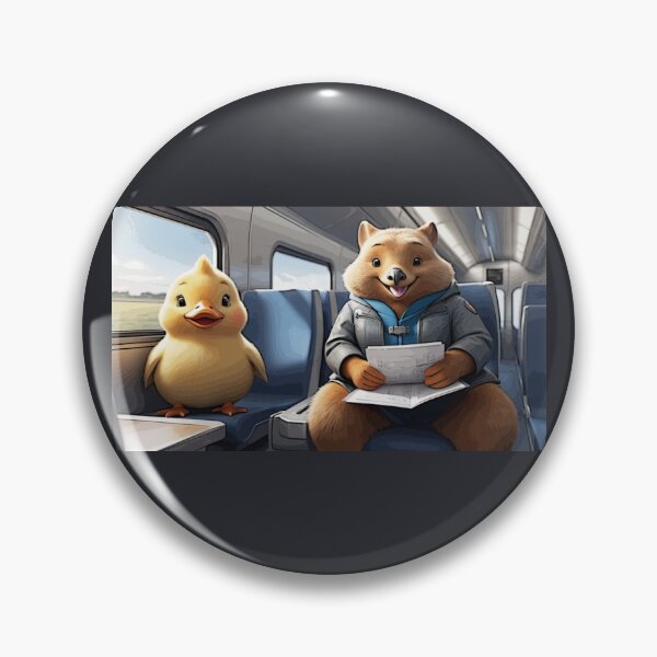 Item preview, Wombat and Duck on the Train designed and sold by PierreAlbijanic.
