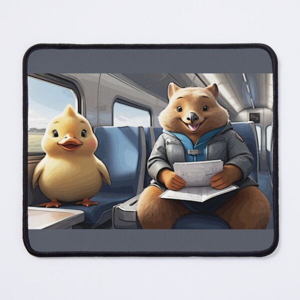 Item preview, Wombat and Duck on the Train designed and sold by PierreAlbijanic.