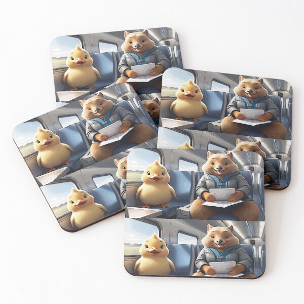 Item preview, Wombat and Duck on the Train designed and sold by PierreAlbijanic.