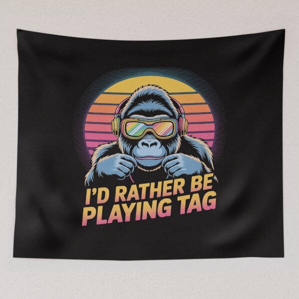 Item preview, I'd Rather Be Playing Tag Ape Monkey Tag Primate VR Game designed and sold by portcrysral.