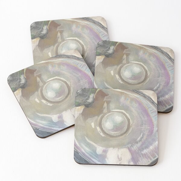 Item preview, pearl + oyster gouache painting designed and sold by June Clancy.