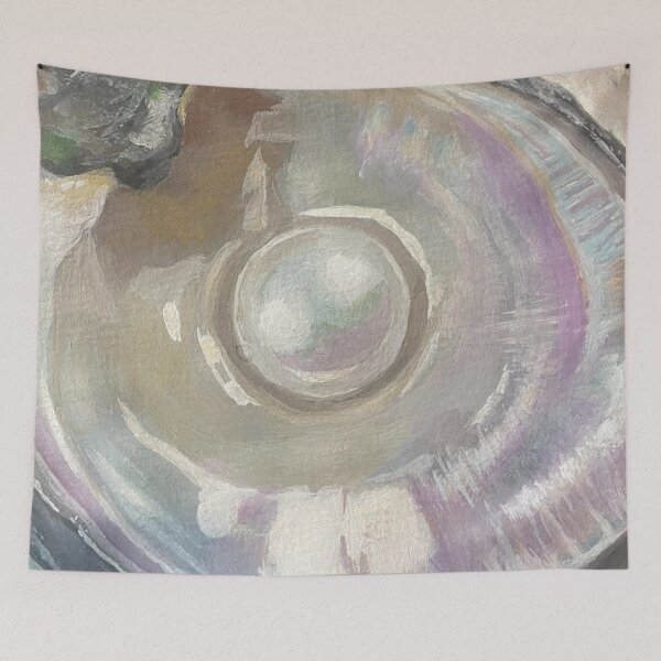 Item preview, pearl + oyster gouache painting designed and sold by June Clancy.