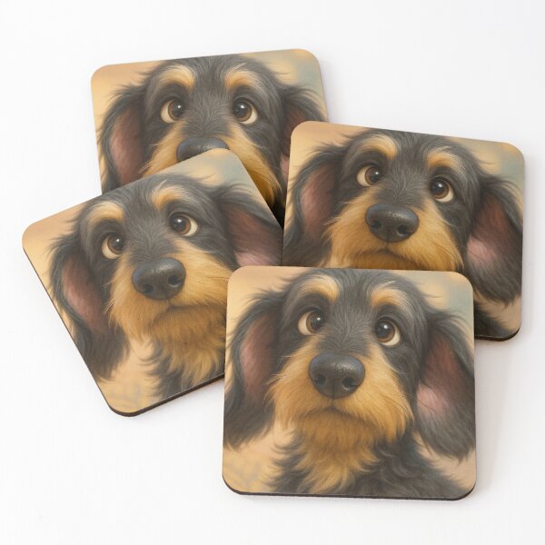 Item preview, Cute Dachshund Portrait – Adorable Long-Haired Sausage Dog Illustration designed and sold by Darlin8888.