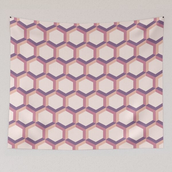 Item preview, Hexagons seamless pattern. Retro colors. designed and sold by IndigoCat.